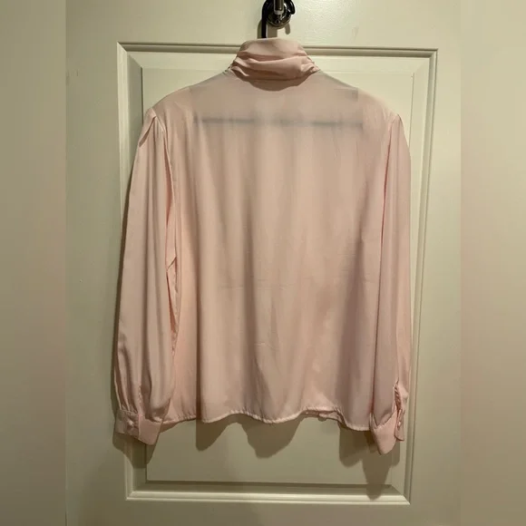 Vintage Soft Pink Blouse Size 16 - Picture 6 of 10